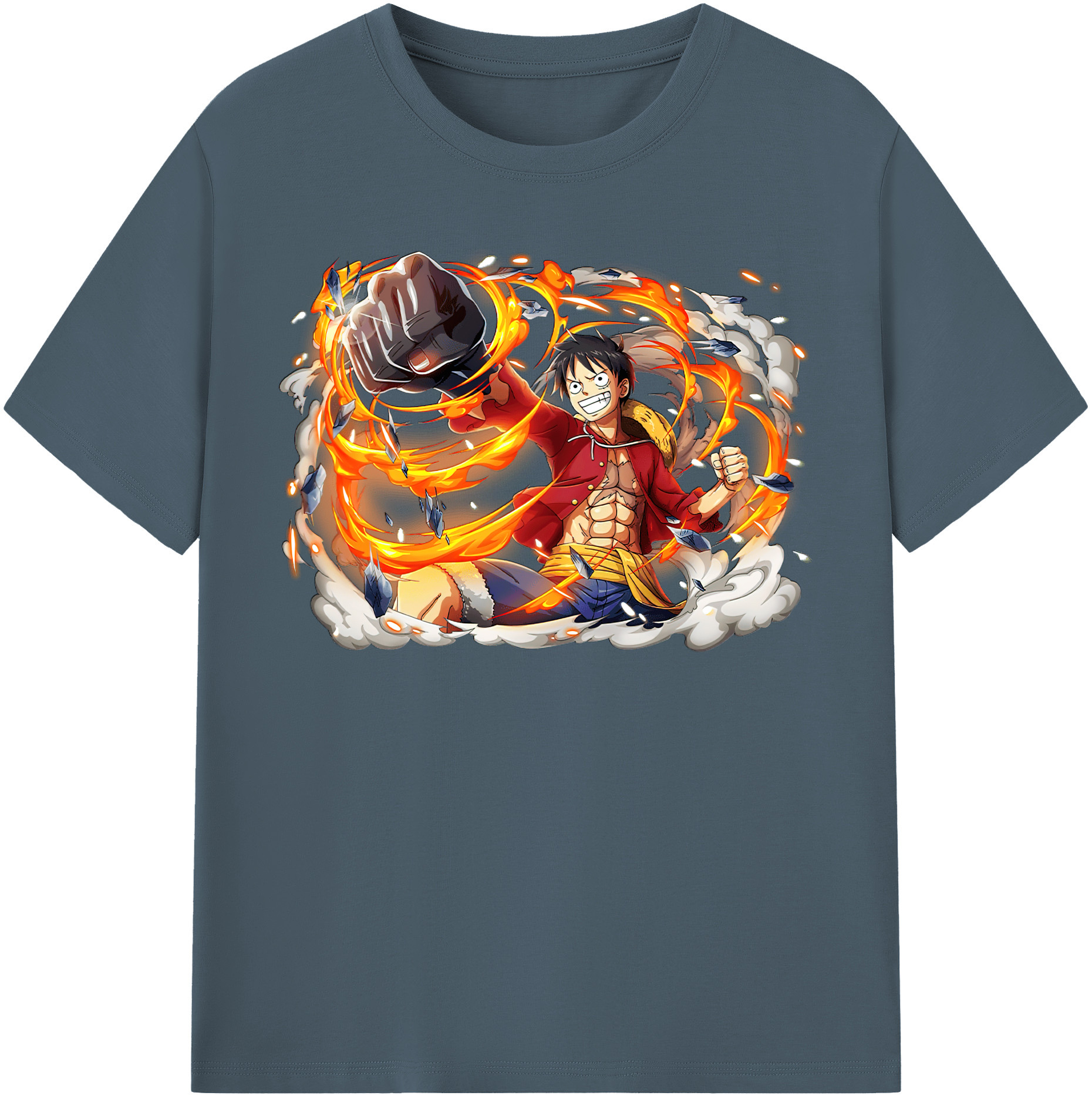 ワンピース モンキー・D・ルフィ ONE PIECE Monkey D. Luffy 綿100％半袖Tシャツ（フロントプリント）
